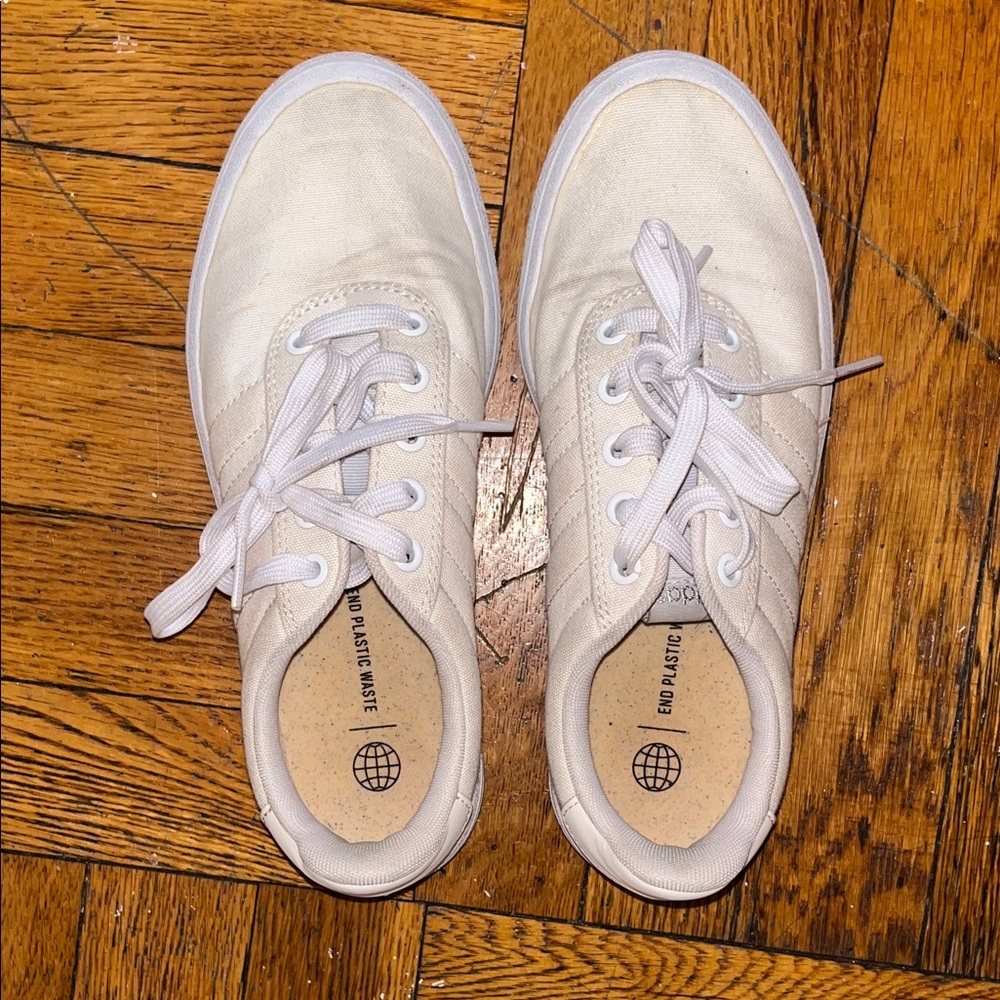 Adidas White Canvas Sneakers